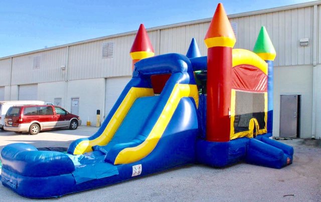 Super Castle Bounce House Slide Combo (Wet/Dry) 3-in-1 w/ Basketball Hoop Super Castle Bounce House Slide Combo (Wet/Dry) 3-in-1 w/ Basketball Hoop